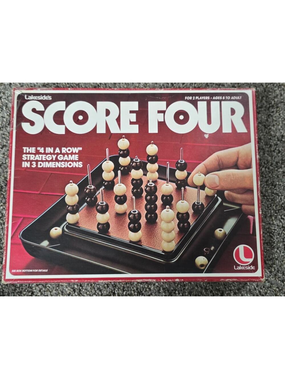 VINTAGE Score Four COMPLETE Lakeside 1978 Four in a Row Plastic Pegs